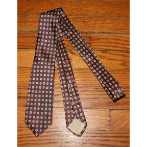 vtg 50s 60s Smoothie Button Down Skinny Tie Repp Necktie MCM Mod Brown 2.5x52